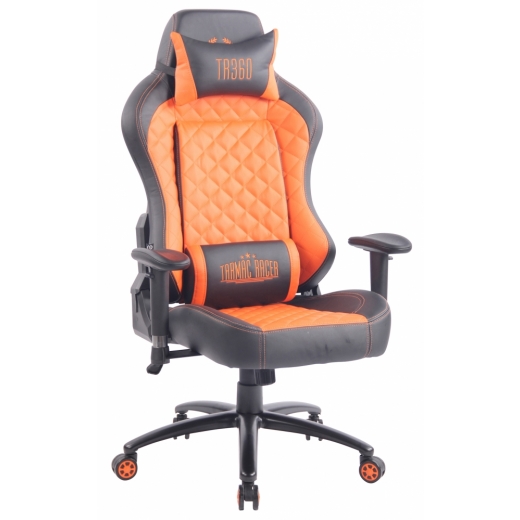 Kancelárska stolička Duran, čierna / oranžová - 1
