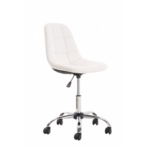 Kancelárska stolička Emil, syntetická koža, biela - 1