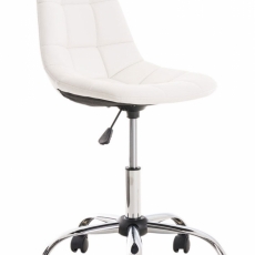 Kancelárska stolička Emil, syntetická koža, biela - 9