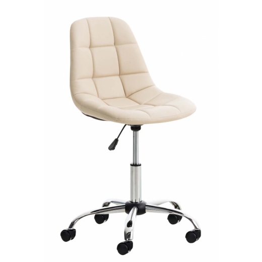 Kancelárska stolička Emil, syntetická koža, krémová - 1