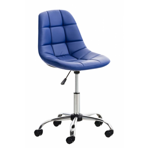 Kancelárska stolička Emil, syntetická koža, modrá - 1