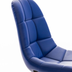 Kancelárska stolička Emil, syntetická koža, modrá - 7