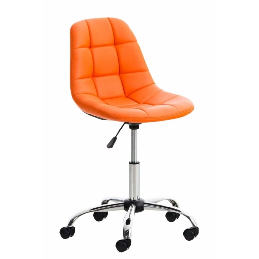 Kancelárska stolička Emil, syntetická koža, oranžová - 1