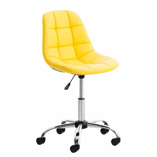 Kancelárska stolička Emil, syntetická koža, žltá - 1