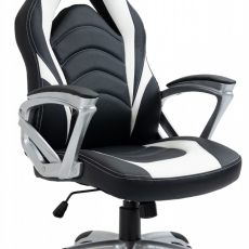 Kancelárska stolička Foxton, syntetická koža, biela - 1