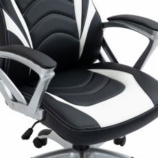 Kancelárska stolička Foxton, syntetická koža, biela - 7