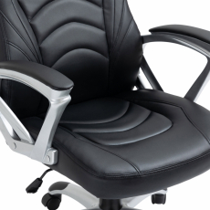 Kancelárska stolička Foxton, syntetická koža, čierna - 7