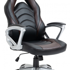 Kancelárska stolička Foxton, syntetická koža, hnedá - 1