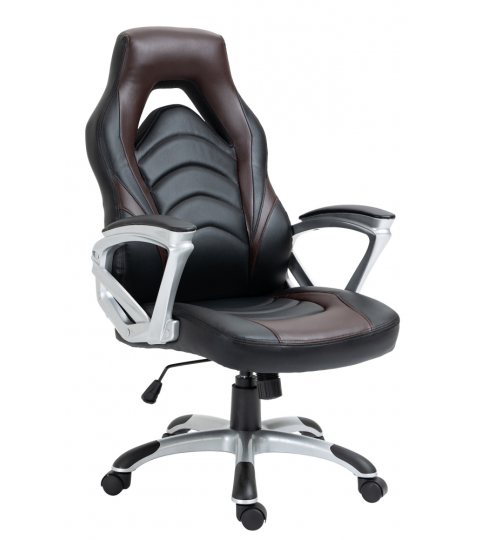 Kancelárska stolička Foxton, syntetická koža, hnedá