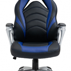 Kancelárska stolička Foxton, syntetická koža, modrá - 2