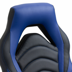 Kancelárska stolička Foxton, syntetická koža, modrá - 6