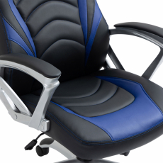 Kancelárska stolička Foxton, syntetická koža, modrá - 7