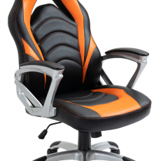 Kancelárska stolička Foxton, syntetická koža, oranžová - 1