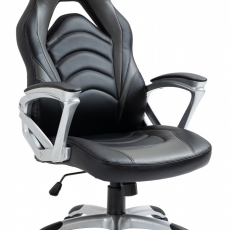 Kancelárska stolička Foxton, syntetická koža, šedá - 1