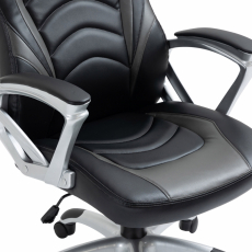Kancelárska stolička Foxton, syntetická koža, šedá - 7