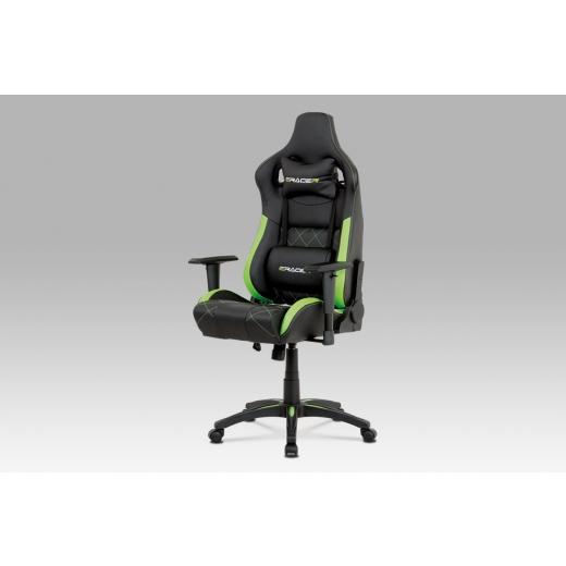 Kancelárska stolička Hugh, čierna/zelená - 1