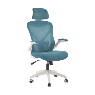 Kancelárska stolička Jolly White HB, textil, modrá