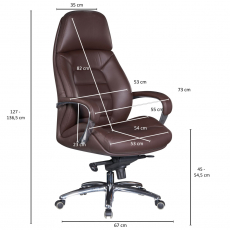 Kancelárska stolička Karo, 137 cm, hnedá - 3