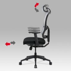 Kancelárska stolička Khal, biela/čierna - 7