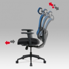 Kancelárska stolička Khal, modrá/čierna - 6