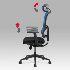 Kancelárska stolička Khal, modrá/čierna - 7
