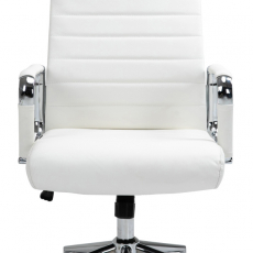 Kancelárska stolička Kolumbus, pravá koža, biela - 2