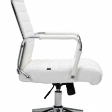 Kancelárska stolička Kolumbus, pravá koža, biela - 3