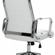 Kancelárska stolička Kolumbus, pravá koža, biela - 4