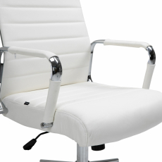 Kancelárska stolička Kolumbus, pravá koža, biela - 6