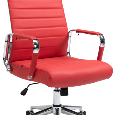 Kancelárska stolička Kolumbus, pravá koža, červená - 1