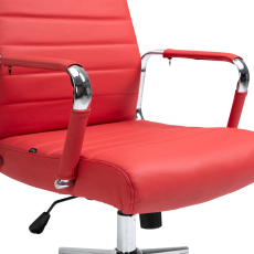 Kancelárska stolička Kolumbus, pravá koža, červená - 5