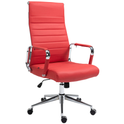 Kancelárska stolička Kolumbus, pravá koža, červená