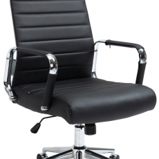 Kancelárska stolička Kolumbus, pravá koža, čierna - 1