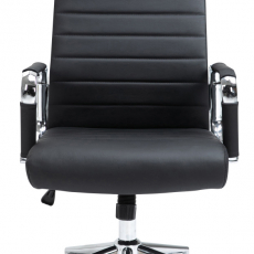 Kancelárska stolička Kolumbus, pravá koža, čierna - 2