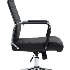 Kancelárska stolička Kolumbus, pravá koža, čierna - 3
