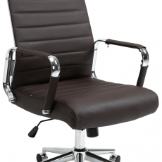 Kancelárska stolička Kolumbus, pravá koža, hnedá - 1