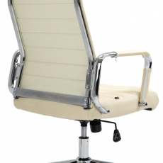 Kancelárska stolička Kolumbus, pravá koža, krémová - 4