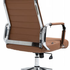 Kancelárska stolička Kolumbus, pravá koža, svetlo hnedá - 4
