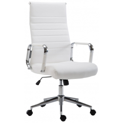 Kancelárska stolička Kolumbus, syntetická koža, biela