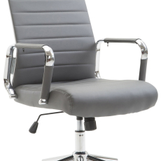Kancelárska stolička Kolumbus, syntetická koža, šedá - 1