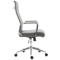 Kancelárska stolička Kolumbus, syntetická koža, šedá