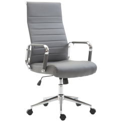 Kancelárska stolička Kolumbus, syntetická koža, šedá