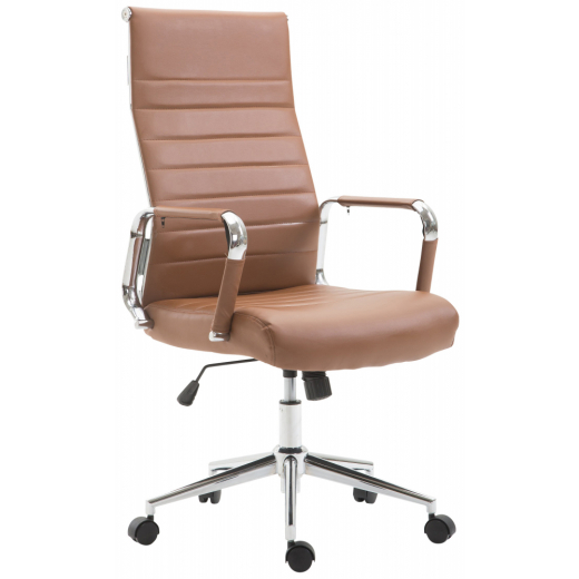 Kancelárska stolička Kolumbus, syntetická koža, svetlo hnedá - 1