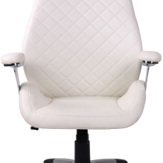 Kancelárska stolička Layton, syntetická koža, biela - 1