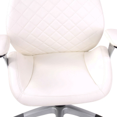 Kancelárska stolička Layton, syntetická koža, biela - 4