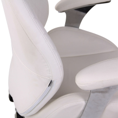 Kancelárska stolička Layton, syntetická koža, biela - 6