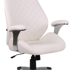 Kancelárska stolička Layton, syntetická koža, biela - 1