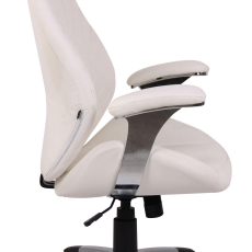 Kancelárska stolička Layton, syntetická koža, biela - 3
