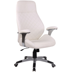 Kancelárska stolička Layton, syntetická koža, biela