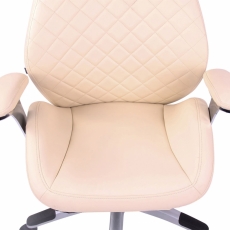 Kancelárska stolička Layton, syntetická koža, krémová - 5